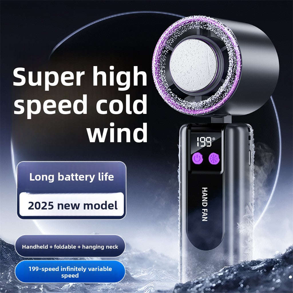 Foldable Portable USB Rechargeable Mini Cooling Fan with Digital Display