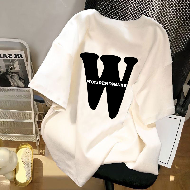 Cartoon Print Ice Silk Short Sleeve T-Shirt