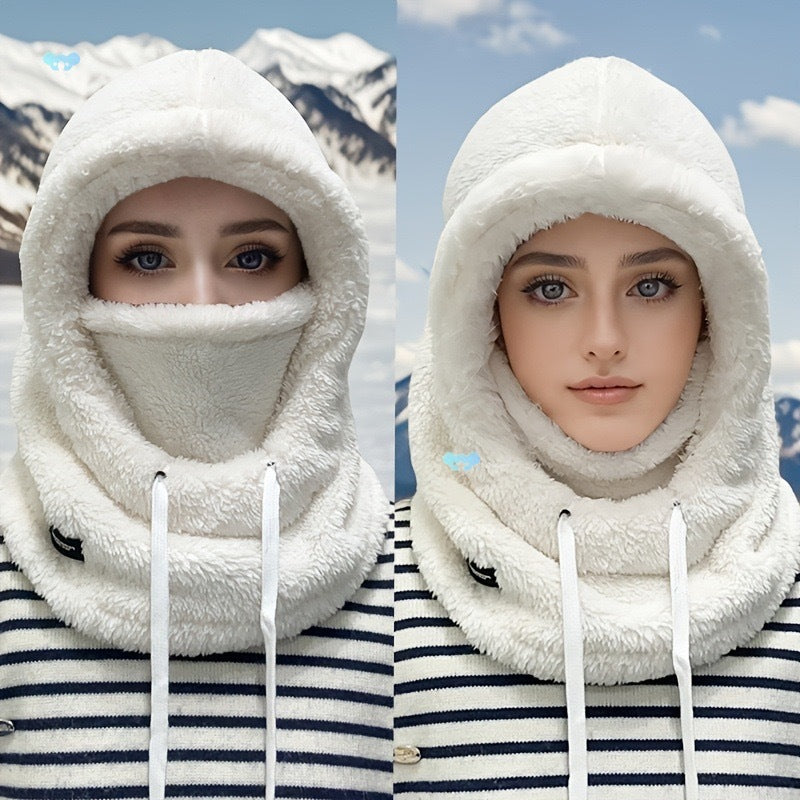 Plush Windproof Winter Hat with Ear and Neck Protection