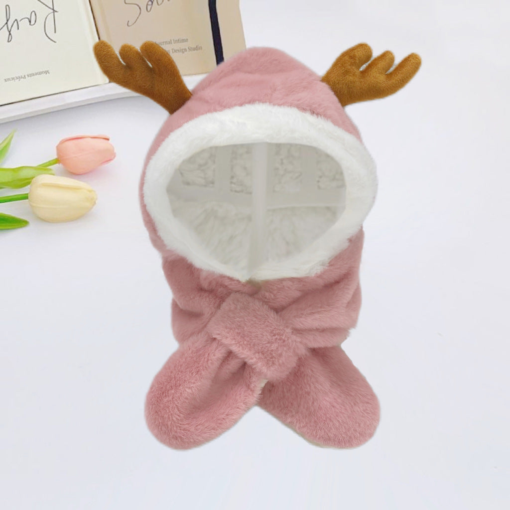 Plush Windproof Winter Hat with Ear and Neck Protection